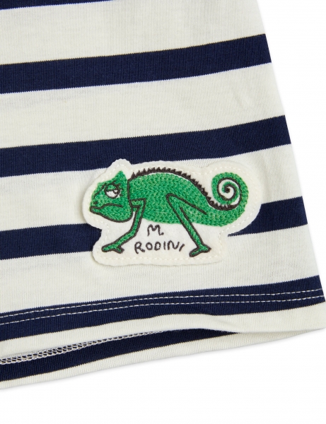 MINI RODINI Shorts Chamäleon - blau weiss